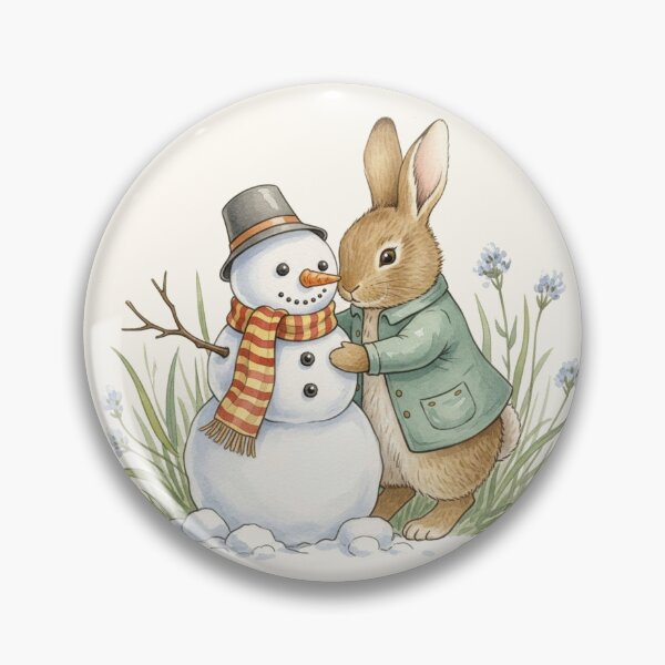 Item preview, Bunny Hugging Snowman | Cozy Winter Friends designed and sold by Pasteltone.