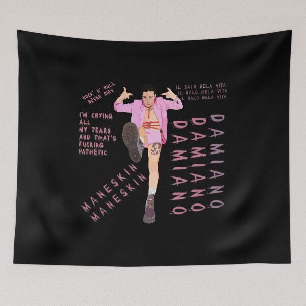 Item preview, Damiano David Bold Pink Aesthetic Art – Expressive Rock Illustration Design designed and sold by markelhovardt.