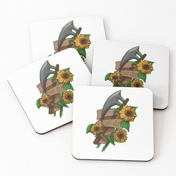 Item preview, Fight Me Axe & Sunflowers D&D quirky Illustration banner - original digital art  designed and sold by NonDecafArt.
