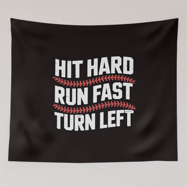 Item preview, Baseball Hit Hard Run Fast Turn Left Men Boys Kid Teen Youth designed and sold by RopboxRone.