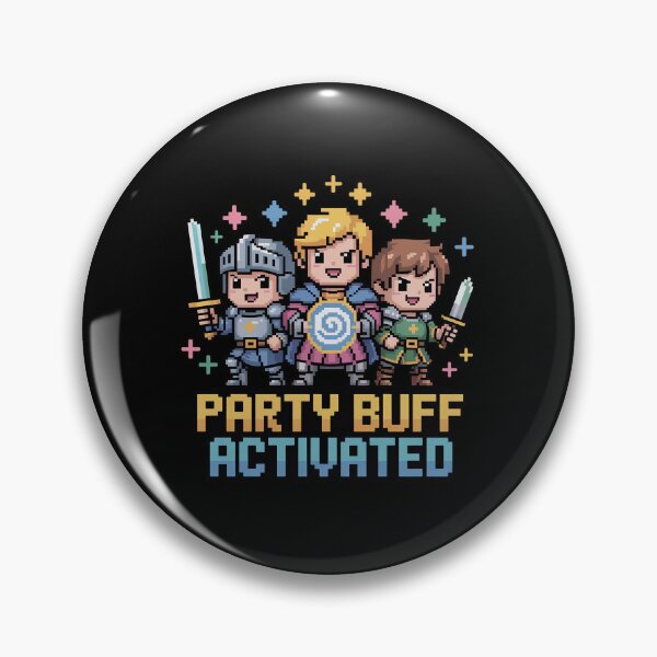 Artikelvorschau, Gruppenbuff aktiviert | Retro-RPG-Squad-Koop-Gamer-Design | Ritter-Magier-Schurken-Team entworfen und verkauft von pixelpopplanet.