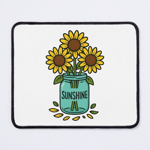 Item preview, Sunflowers in Mason Jar – Cute Sunshine Floral Illustration for Positive Vibes designed and sold by inkoutninja.