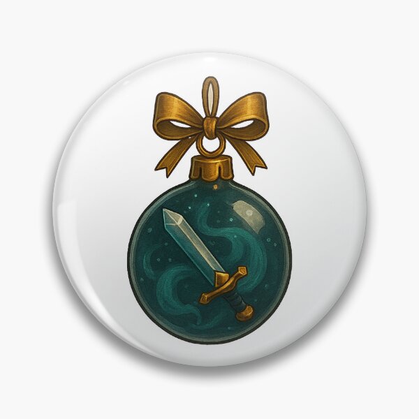 Item preview, Enchanted Sword Ornament – Arcane Blade Christmas sticker designed and sold by AlcheArtsStudio.