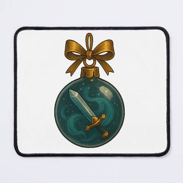 Item preview, Enchanted Sword Ornament – Arcane Blade Christmas sticker designed and sold by AlcheArtsStudio.