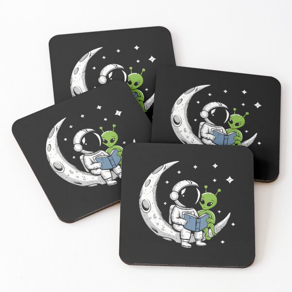 Item preview, Astronaut Reading Book To Alien Moon Space Astronomy designed and sold by JacquelineEnri.