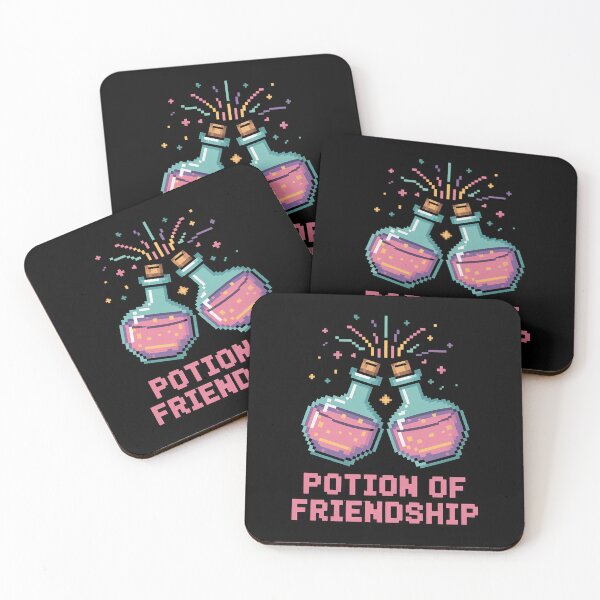 Item preview, Potion of Friendship | Retro RPG Item Co-op Gamer Design | Bestie Love Pixel Adventure Quest designed and sold by pixelpopplanet.