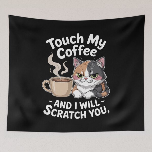 Item preview, Cute Angry Cat Coffee Monday Caffeine Long designed and sold by RayArmstrong.