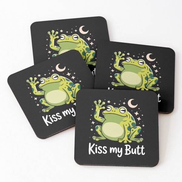 Item preview, Cottagecore Frog Art Kiss My Butt Funny Frog Lovers Adult  designed and sold by DrewLeuschke.