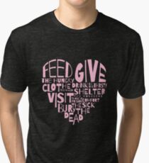 Corporal World With Spiritual Heart Religious Gift Tri-blend T-Shirt