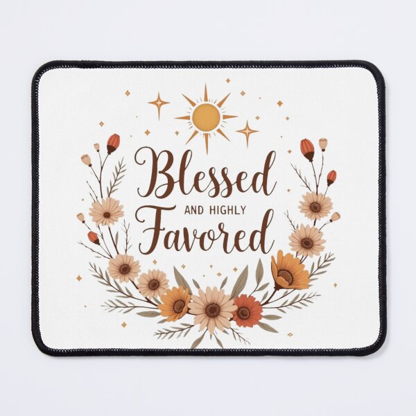 Item preview, Blessed and Highly Favored | Vintage Boho Blessing Art for Faith-Filled Special Occasions designed and sold by ebocraft.