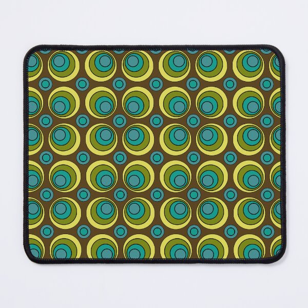 Item preview, Retro 1960s 1970s Mod Blue & Green Eccentric Circle Geometric designed and sold by RetroMaggie.