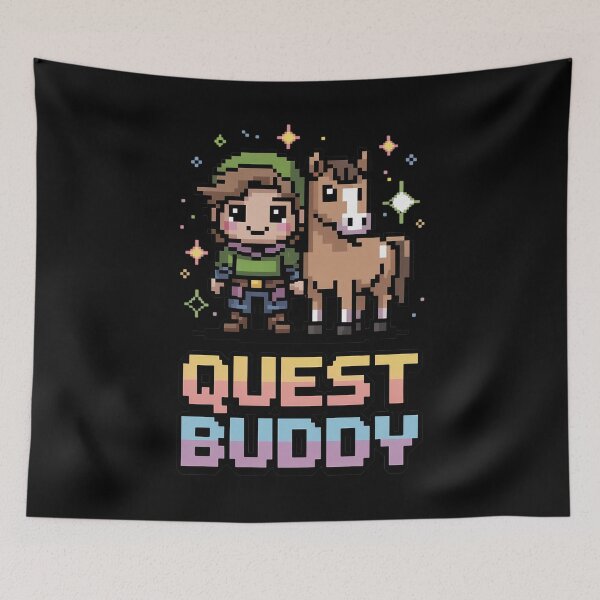 Item preview, Quest Buddy | Retro Hero Horse RPG Adventure Gamer Design | Player Two Steed  designed and sold by pixelpopplanet.