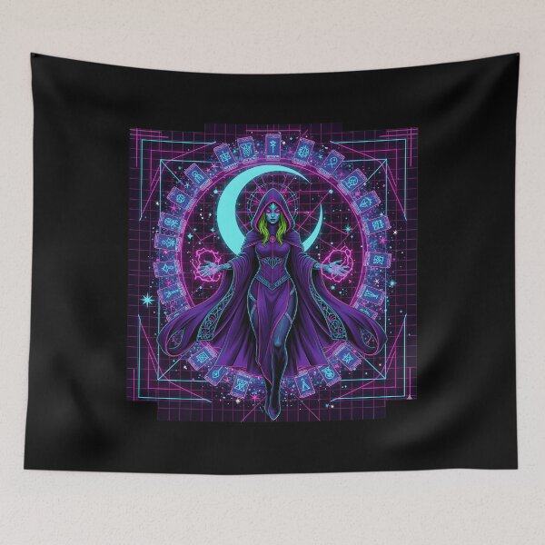 Item preview, Neon Witch Tarot Card Retro Vaporwave designed and sold by ShellyBandy.