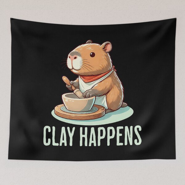 Item preview, Clay Happens - Funny Capybara Pottery Ceramics Artist designed and sold by AlbertaDana.