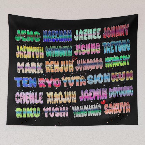 Item preview, NCT Name Collage Colorful Text Design designed and sold by arorar.
