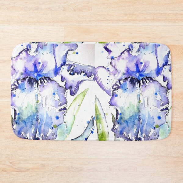 Item preview, Blue Purple Iris Flower Watercolor Painting designed and sold by Sarah  Rajkotwala.