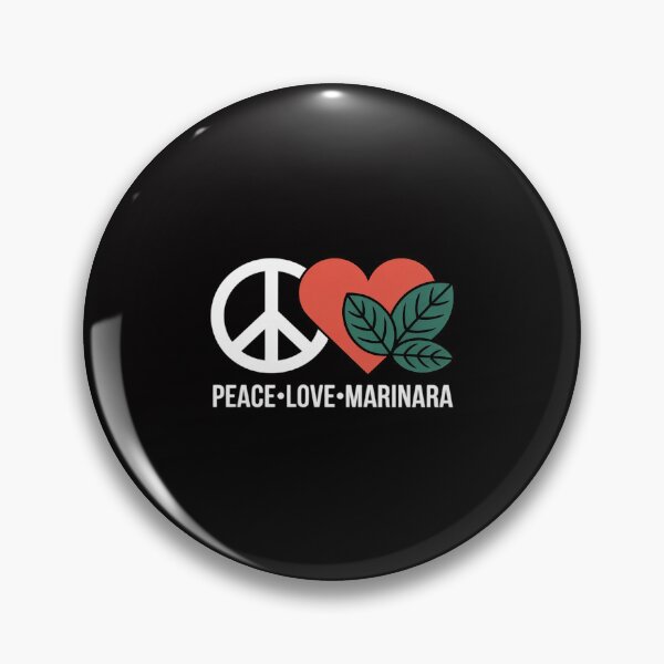 Item preview, Peace Love Marinara Red Heart and Basil Leaves Foodie Humor designed and sold by GalaFunny.