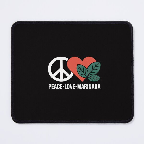 Item preview, Peace Love Marinara Red Heart and Basil Leaves Foodie Humor designed and sold by GalaFunny.
