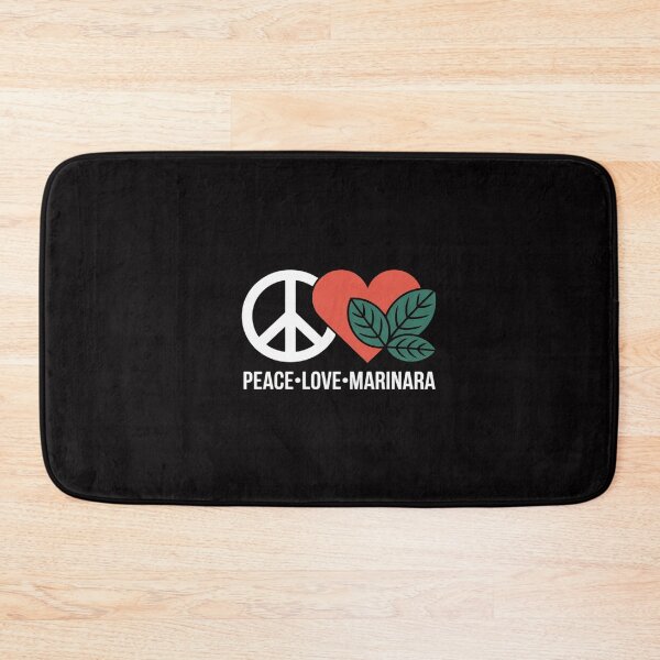 Item preview, Peace Love Marinara Red Heart and Basil Leaves Foodie Humor designed and sold by GalaFunny.