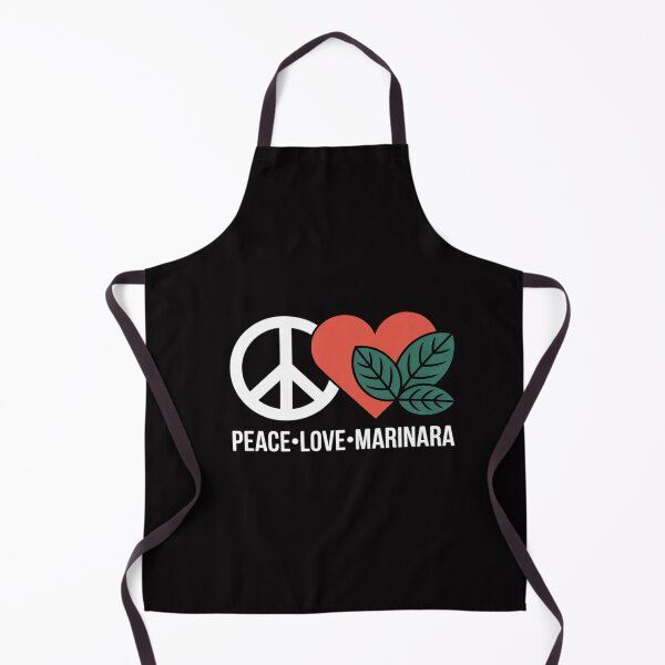 Item preview, Peace Love Marinara Red Heart and Basil Leaves Foodie Humor designed and sold by GalaFunny.