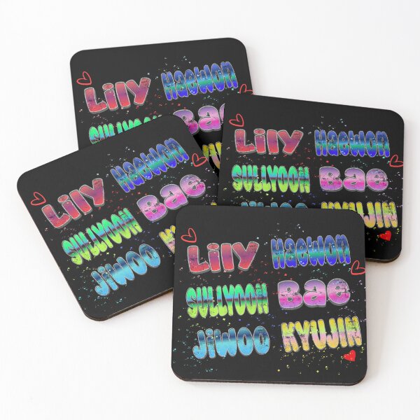 Item preview, NMIXX Member Names Colorful K-pop Typography Design designed and sold by arorar.