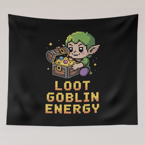 Item preview, Loot Goblin Energy | Funny RPG Treasure Hunter Gamer Design| Retro Pixel Adventure Quest designed and sold by pixelpopplanet.