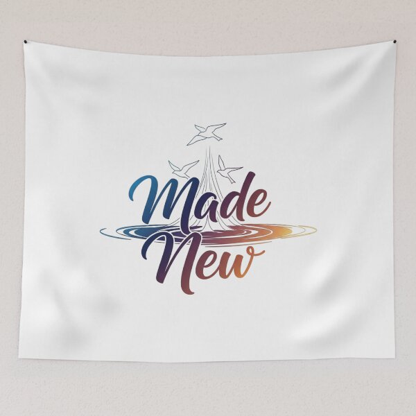 Item preview, Made New | Sunrise Renewal Christian Typography for Baptism & New Beginning Gifts designed and sold by ebocraft.