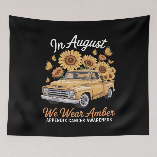Item preview, Sunflower Truck In August We Wear Amber Appendix Cancer designed and sold by TechnicalSara.