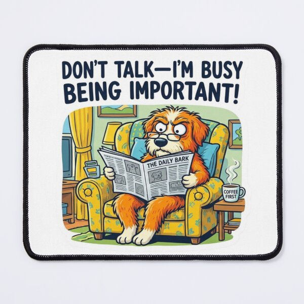 Item preview, Funny Dog Reading Newspaper designed and sold by PrintBreeze.