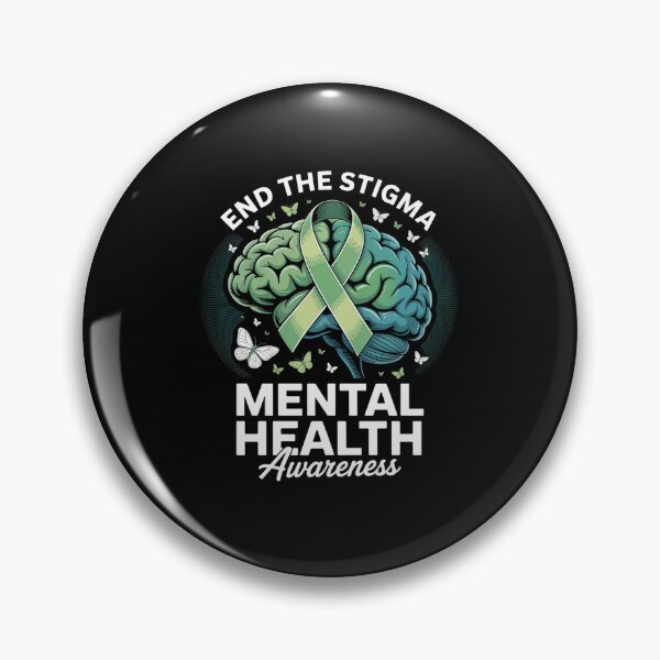 Item preview, End The Stigma Mental Health Awareness Brain & Green Ribbon designed and sold by DrewLeuschke.