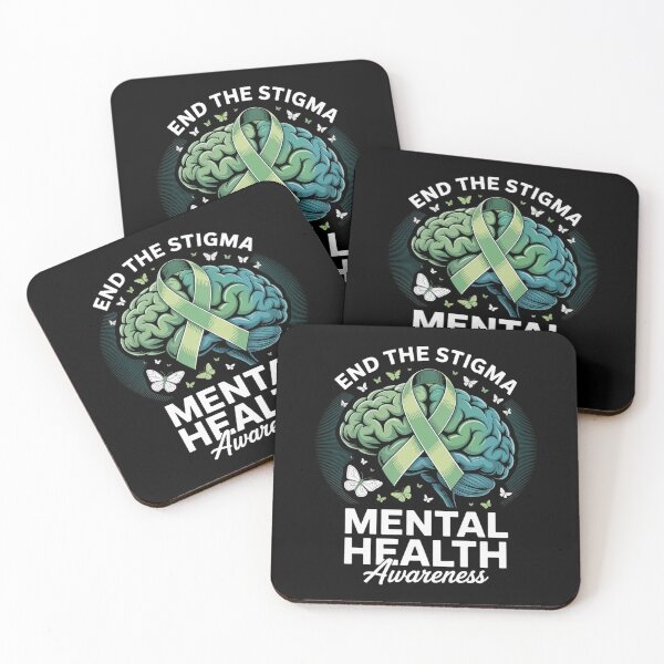 Item preview, End The Stigma Mental Health Awareness Brain & Green Ribbon designed and sold by DrewLeuschke.