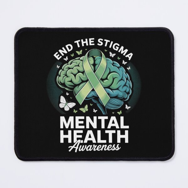 Item preview, End The Stigma Mental Health Awareness Brain & Green Ribbon designed and sold by DrewLeuschke.