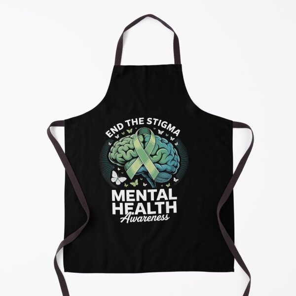 Item preview, End The Stigma Mental Health Awareness Brain & Green Ribbon designed and sold by DrewLeuschke.