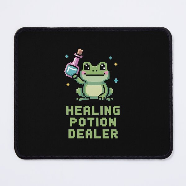Item preview, Healing Potion Dealer | Cute Frog RPG Healer Support Gamer Design | Retro Pixel Adventure Quest designed and sold by pixelpopplanet.