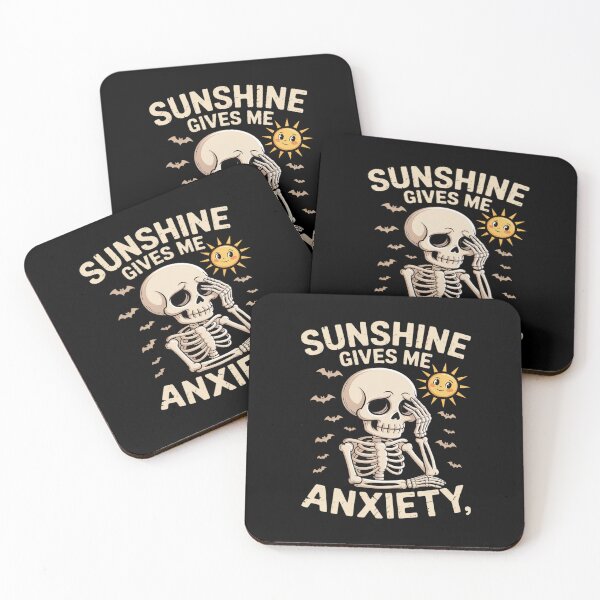 Item preview, Sunshine Gives Me Anxiety Summer Goth Vacation Tan Funny designed and sold by TechnicalSara.