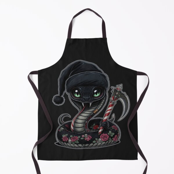 Item preview, Kawaii-Dark Snake With Mini Christmas Scythe | Gothic Christmas Snake with Scale Tattoos designed and sold by ColorSplash123.