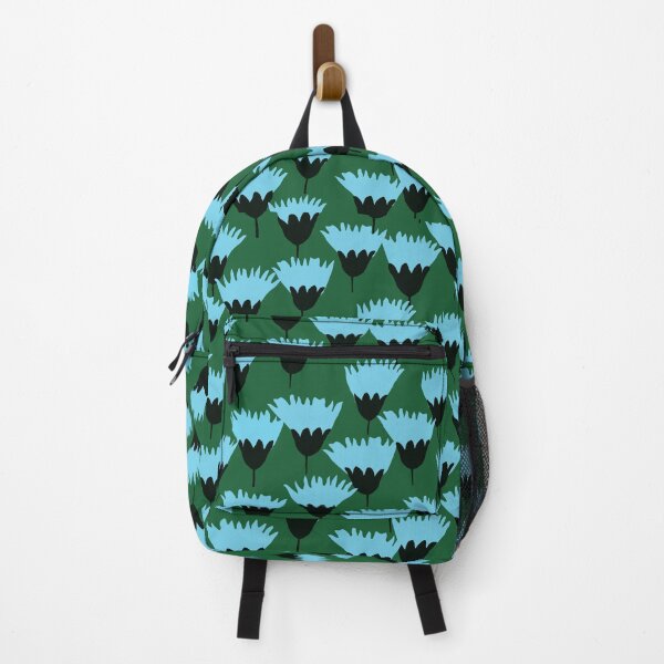 Item preview, Retro Danish Modern Blue & Green Floral designed and sold by RetroMaggie.