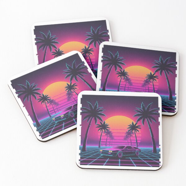 Item preview, Synthwave Poster | Retro 80s Car & Palm Trees | Neon Sunset Outrun Aesthetic Art designed and sold by Magounette.