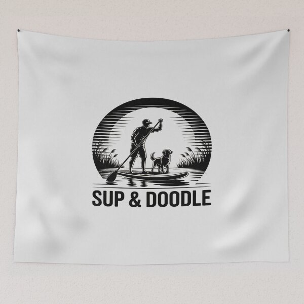 Item preview, SUP & Doodle Dog Lover Paddleboarding designed and sold by TechnicalSara.
