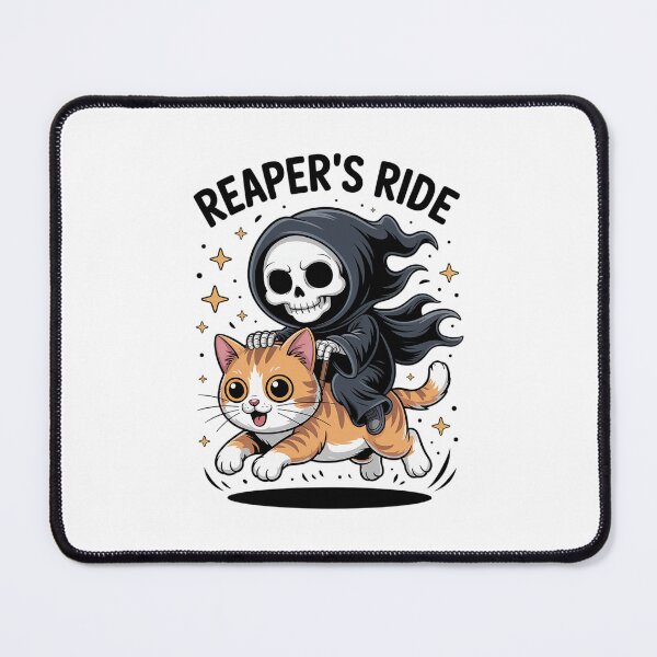 Item preview, Cute Grim Reaper Riding Black Cat Men Women Kids designed and sold by MinaReinger.