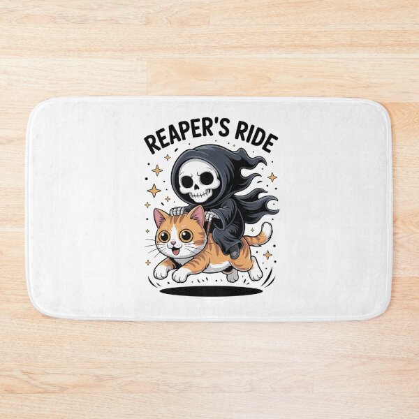 Item preview, Cute Grim Reaper Riding Black Cat Men Women Kids  designed and sold by MinaReinger.