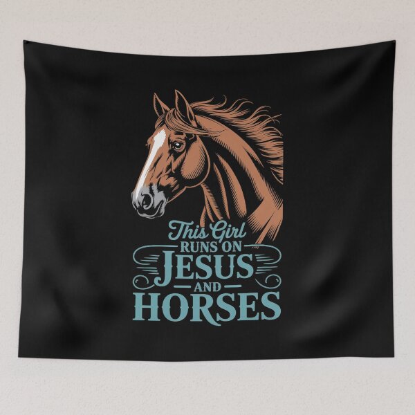 Item preview, Christian THIS GIRL RUNS ON JESUS & HORSES Equestrian Rider  designed and sold by estellaken.