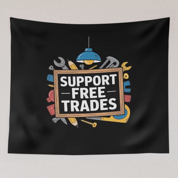 Item preview, Support Free Trades Cool Trading Barriers Anti-Tariff designed and sold by TechnicalSara.
