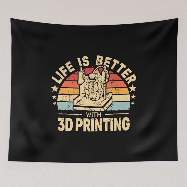 Item preview, Life Is Better With 3D Printing Retro Cat Women 3D Print designed and sold by JosephineEdith1.
