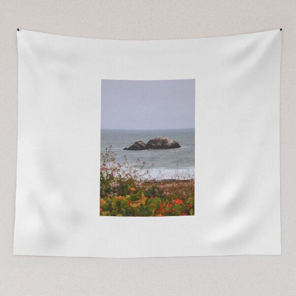 Item preview, Shoreline View with Wildflowers and Rocks designed and sold by Phakade's Photos.