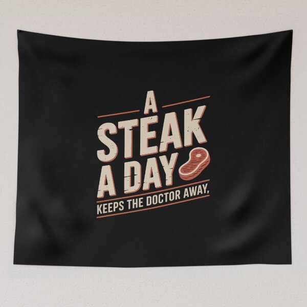 Item preview, A Steak A Day Carnivore Diet Anti-Vegan Anti-Vegetarian  designed and sold by estellaken.