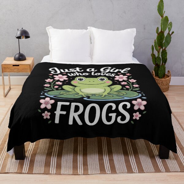 Item preview, A Girl Who Loves Frogs Kawaii Frog Lovers Women Girls Kids designed and sold by RayArmstrong.