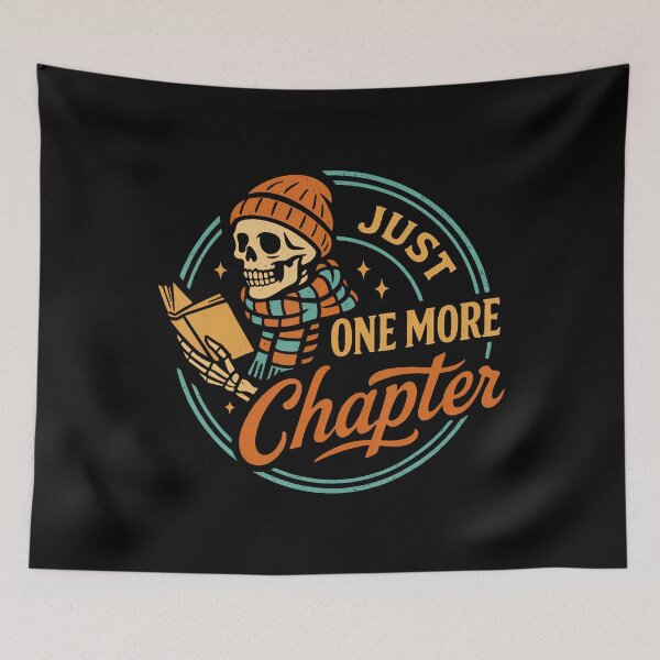 Item preview, Just One More Chapter Skeleton Reading Book Scaft Beanie designed and sold by ClaraTeresa1.