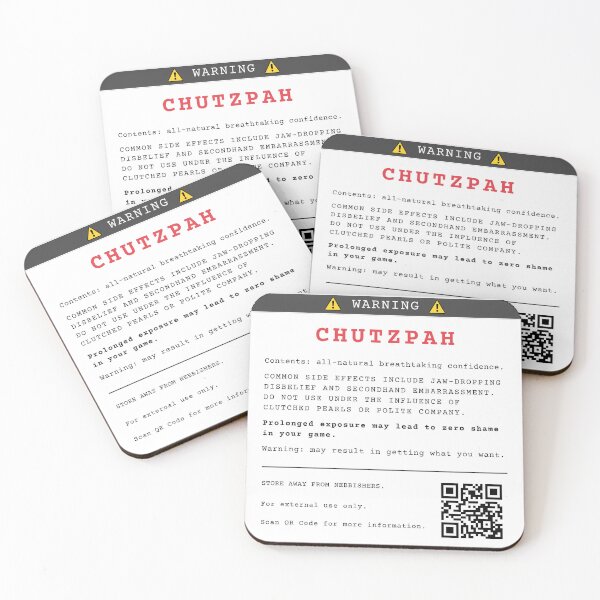 Item preview, Chutzpah Warning Label designed and sold by surlycakes.