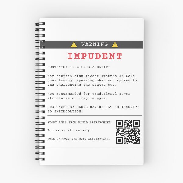 Item preview, Impudent Warning Label designed and sold by surlycakes.